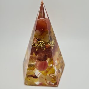 Warm and Cosy - A Five Sided Base Orgonite Pyramid - 5cm x 11cm tall