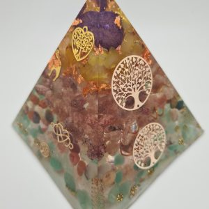Sweet Love - A Four Sided Base Orgonite Pyramid -  11cm x 13.3cm; height 10.8cm