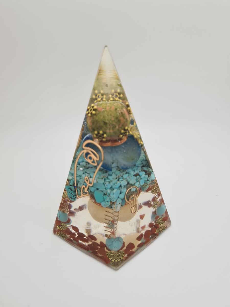 Four sided orgonite pyramid